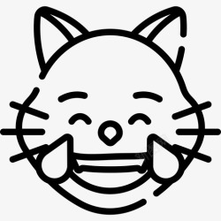 笑脸猫猫whatsapp笑脸3线性图标高清图片