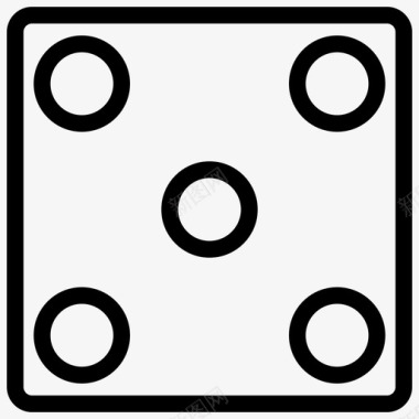 骰子骰子脸五图标图标