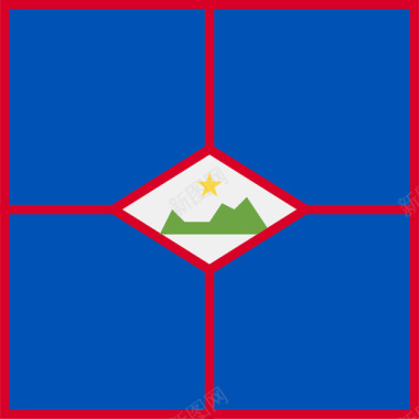 圣尤斯特修斯方形乡村简单旗帜图标图标