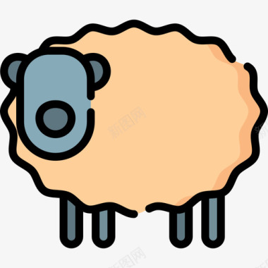 绵羊养殖7线性颜色图标图标