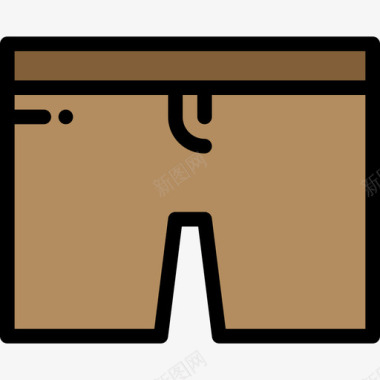 短裤洗衣房5线性颜色图标图标