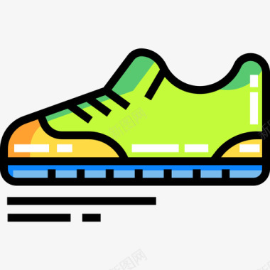 球鞋高尔夫线性颜色图标图标