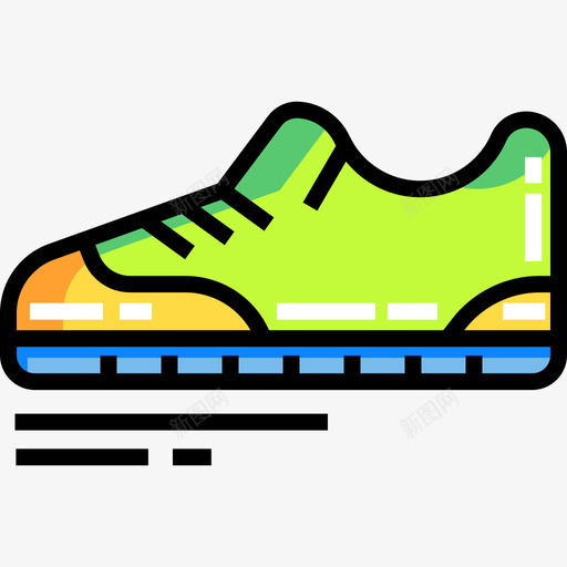 球鞋高尔夫线性颜色图标svg_新图网 https://ixintu.com 球鞋 线性颜色 高尔夫