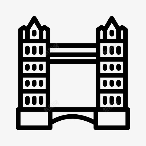 塔桥建筑标志性图标svg_新图网 https://ixintu.com 伦敦 地标性 塔桥 建筑 旅游 标志性