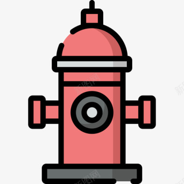 消火栓城市8线型颜色图标图标