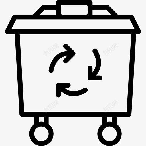 回收箱生态43线性图标svg_新图网 https://ixintu.com 回收箱 生态43 线性