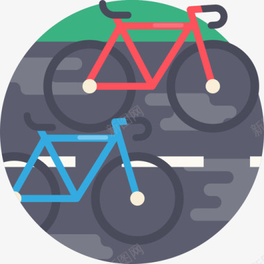 自行车运动17平地图标图标