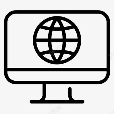台式电脑浏览互联网图标图标