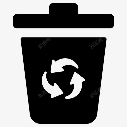 可回收垃圾桶回收站图标svg_新图网 https://ixintu.com 可回收 回收站 垃圾桶 垃圾桶垃圾删除