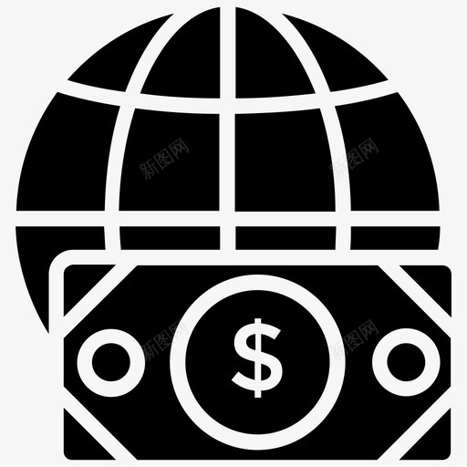 全球货币美元交易全球交易图标svg_新图网 https://ixintu.com 全球交易 全球货币 国际货币 移动银行和在线支付字形图标 美元交易 货币市场