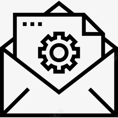 电子邮件项目管理4直线图标图标