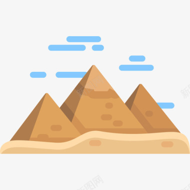 金字塔纪念碑13平坦图标图标