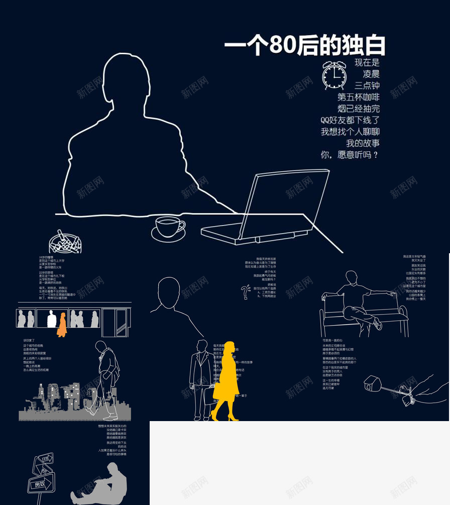 一个80后的独白PPT作品PPT模板_新图网 https://ixintu.com 一个 作品 后的 独白