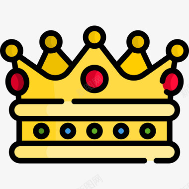 皇冠皇室4线性颜色图标图标