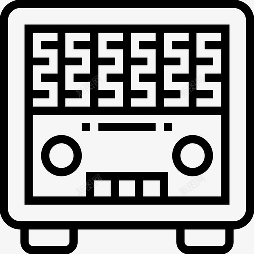老式收音机复古技术2线性图标svg_新图网 https://ixintu.com 复古技术2 线性 老式收音机