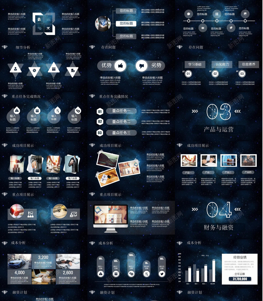 炫酷星空风商业融资PPT模板_新图网 https://ixintu.com 商业 星空 炫酷 融资