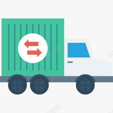 送货卡车购物和电子商务扁平图标图标