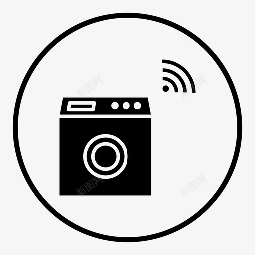 洗衣机自动化互联网图标svg_新图网 https://ixintu.com 互联网 智能 洗衣机 物联网 物联网黑填充圈 自动化