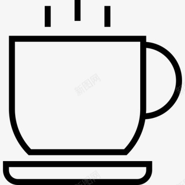 咖啡杯用户界面24线性图标图标