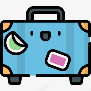 行李旅行49线性颜色图标图标