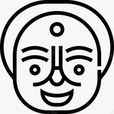 面具韩国符号2线性图标图标