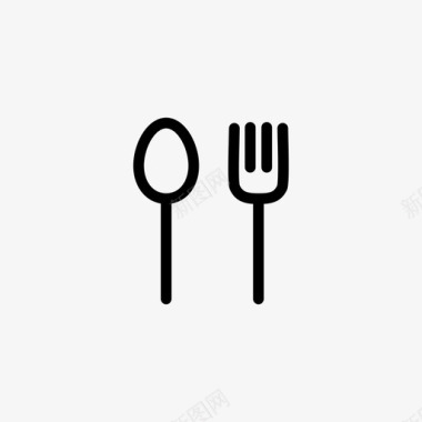 勺子和叉子餐具晚餐图标图标