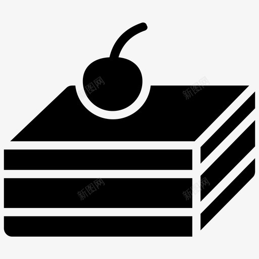 蛋糕片烘焙食品樱桃图标svg_新图网 https://ixintu.com 樱桃 烘焙食品 甜点 甜食 甜食和糖果字形图标 蛋糕片