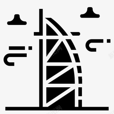 阿联酋地标摩天大楼图标图标