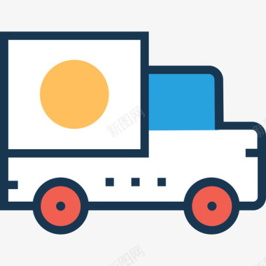 送货车购物和商业20线性颜色图标图标