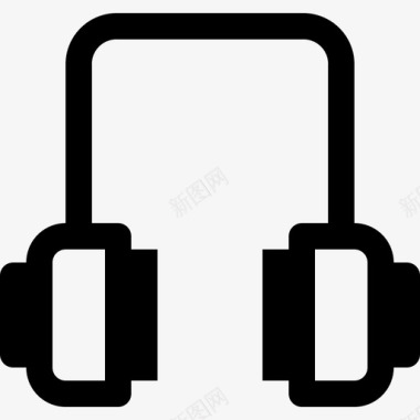 耳机音乐和声音3线性图标图标