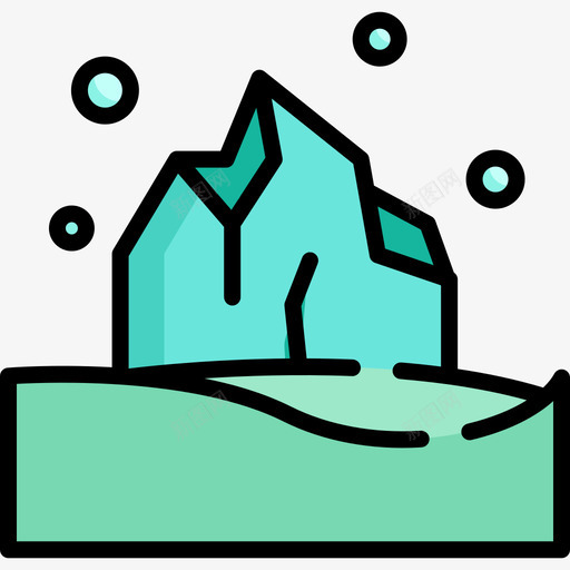 冰山73号天气线性颜色图标svg_新图网 https://ixintu.com 73号天气 冰山 线性颜色