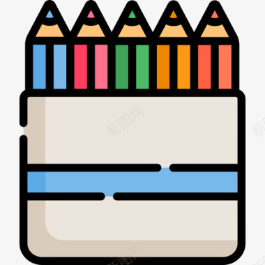 彩色铅笔创意工具7线颜色图标图标