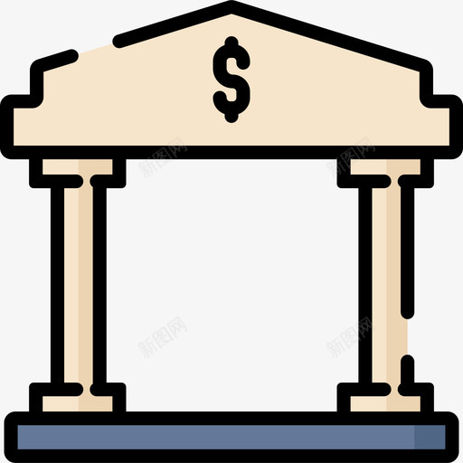 Bankurban8线性颜色图标svg_新图网 https://ixintu.com Bank urban8 线性颜色