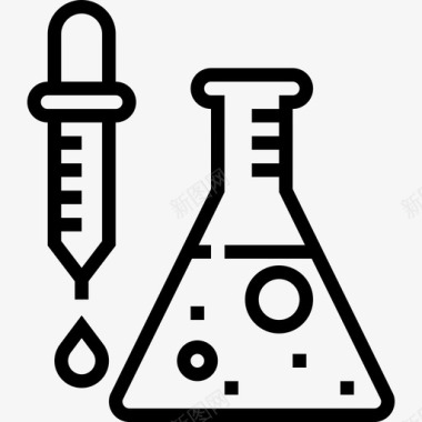 烧瓶生物技术线性图标图标