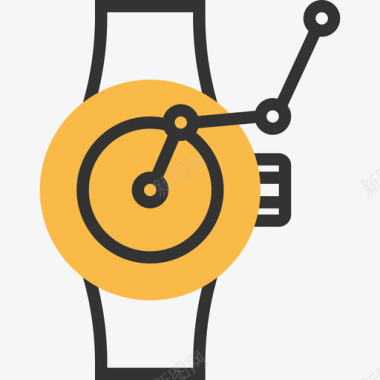 智能手表电子和设备3黄色阴影图标图标