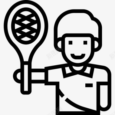 网球运动员网球3直线型图标图标