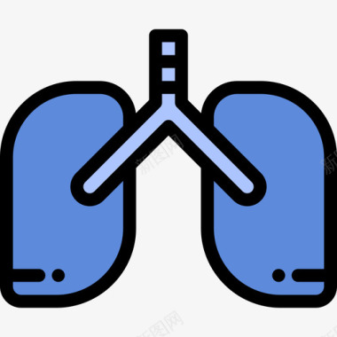 肺部医学院2线性颜色图标图标