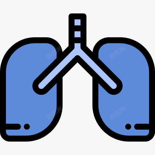 肺部医学院2线性颜色图标svg_新图网 https://ixintu.com 健康 医学院2 线性颜色 肺部