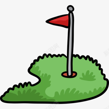 高尔夫酒店服务7彩色图标图标