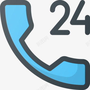 客户服务移动电话3线颜色图标图标