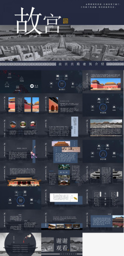 中国风建筑海报中国风故宫宫殿建筑介绍