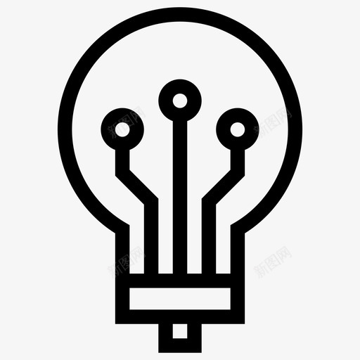 创新人工未来主义图标svg_新图网 https://ixintu.com 人工 创新 技术 智能 未来主义 概念混合1 灯泡