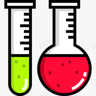 烧瓶学习12线性颜色图标图标
