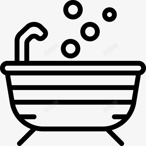 浴缸水疗瑜伽4线性图标svg_新图网 https://ixintu.com 水疗瑜伽4 浴缸 线性