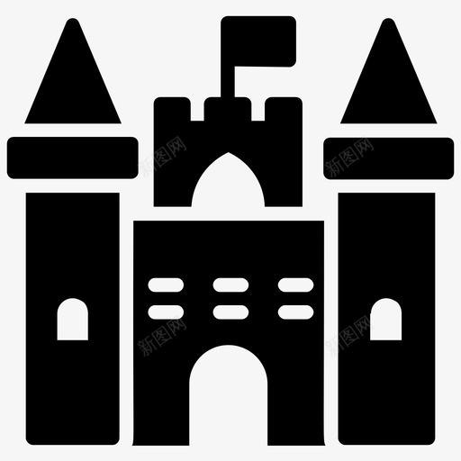城堡要塞历史建筑图标svg_新图网 https://ixintu.com 历史建筑 城堡 童话城堡 美国文化和地标符号 要塞
