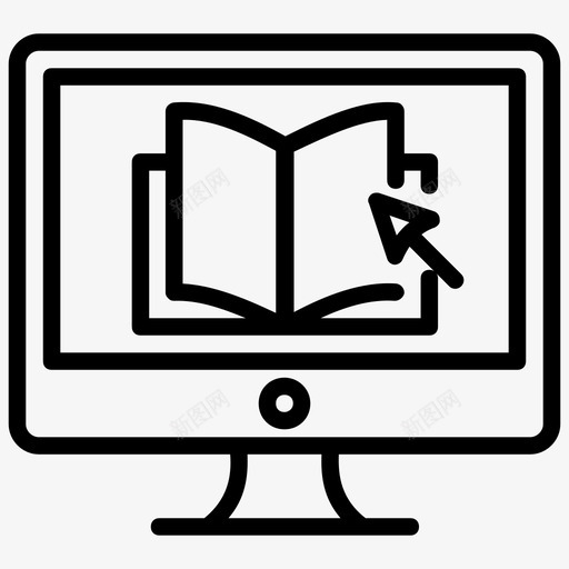 在线教育计算机数字学习图标svg_新图网 https://ixintu.com 在线学习 在线学习线图标 在线教育 数字学习 电子书 计算机 远程教育