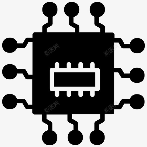 微晶片电脑晶片电子晶片图标svg_新图网 https://ixintu.com 半导体晶片 处理器 微晶片 电子晶片 电脑晶片 科技符号