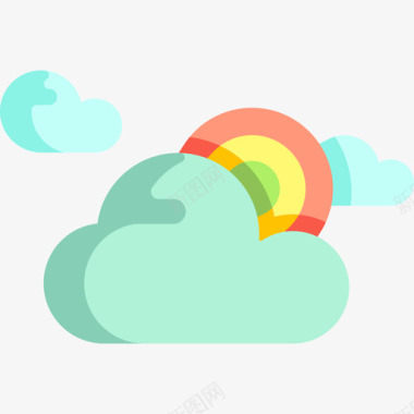彩虹74号天气平坦图标图标