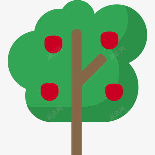 苹果树自然7平坦图标svg_新图网 https://ixintu.com 平坦 自然7 苹果树