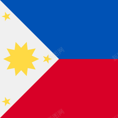 菲律宾方形国家简单旗帜图标图标